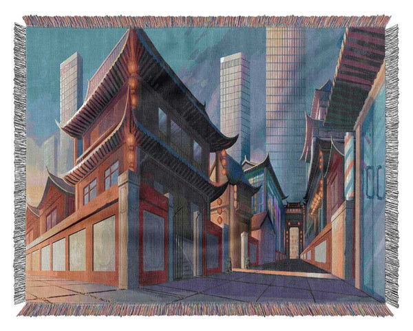 The Streets Of Japan Woven Blanket