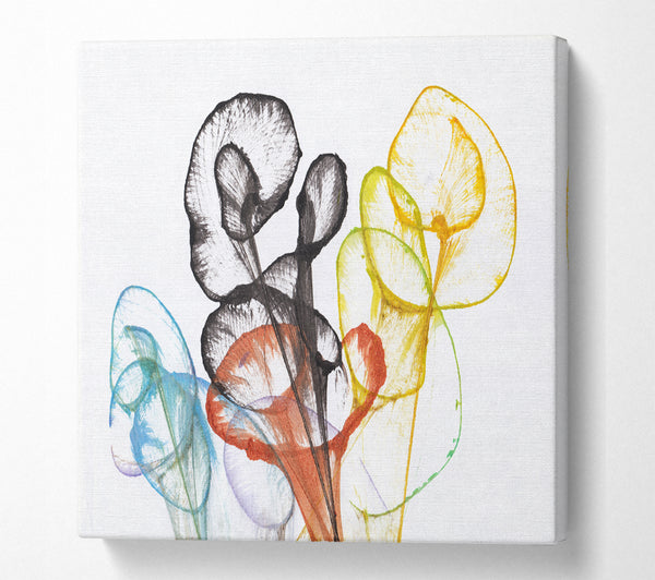 A Square Canvas Print Showing The Abstract Ink In Water Square Wall Art