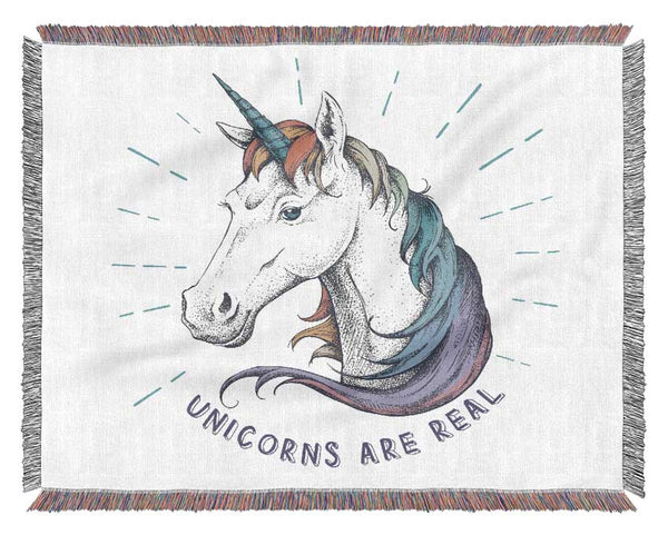 Unicorns Are Real Woven Blanket