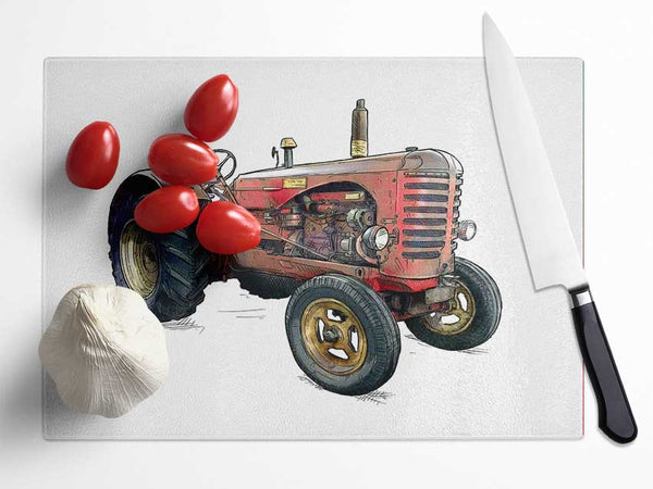 The Old Red Tractor Glass Chopping Board