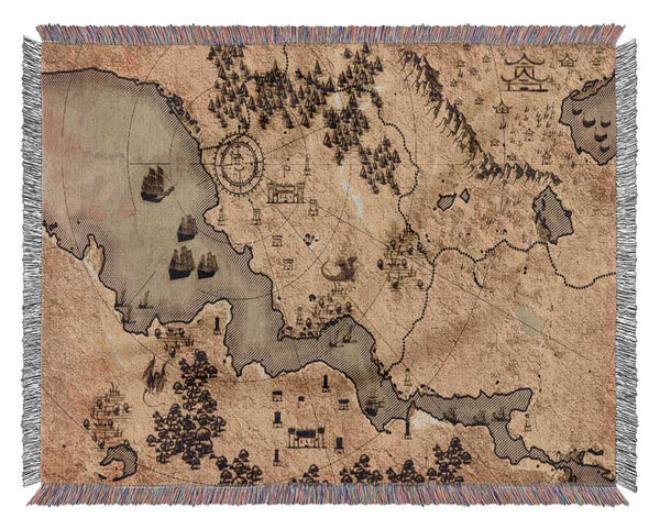 The Sepia Map Woven Blanket