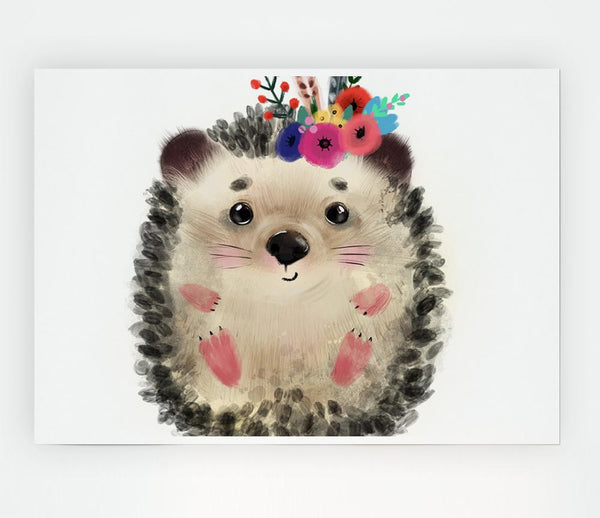 The Curled Up Hedgehog Print Poster Wall Art