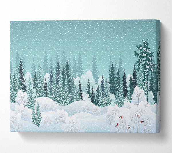 Picture of Snow In Amongst The Trees Canvas Print Wall Art