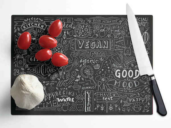 Vegan Good Mood Glass Chopping Board