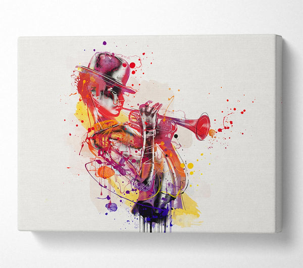 Picture of Playing The Horn Canvas Print Wall Art