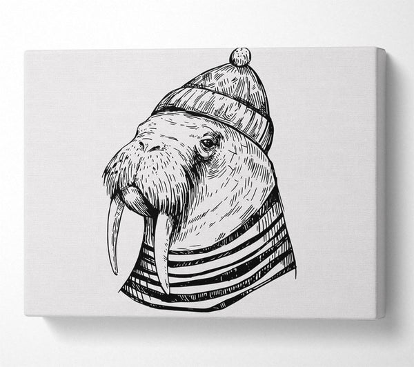 Picture of Hipster Walrus Canvas Print Wall Art