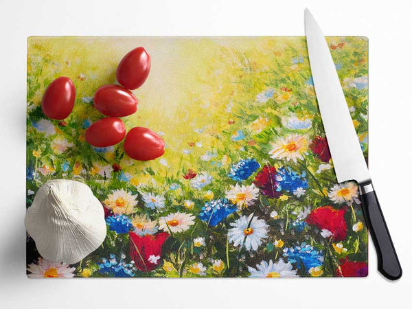 The Flower Spectrum Of Summer Glass Chopping Board