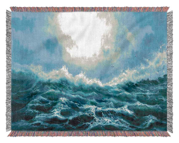Turquoise Ocean Wonder Woven Blanket