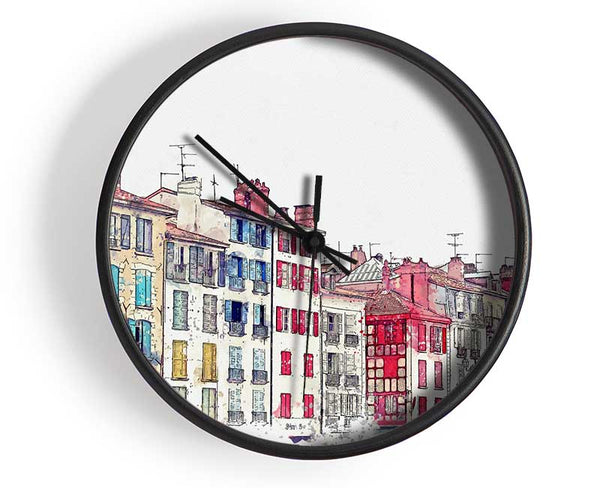 French Town Splatter Clock - Wallart-Direct UK