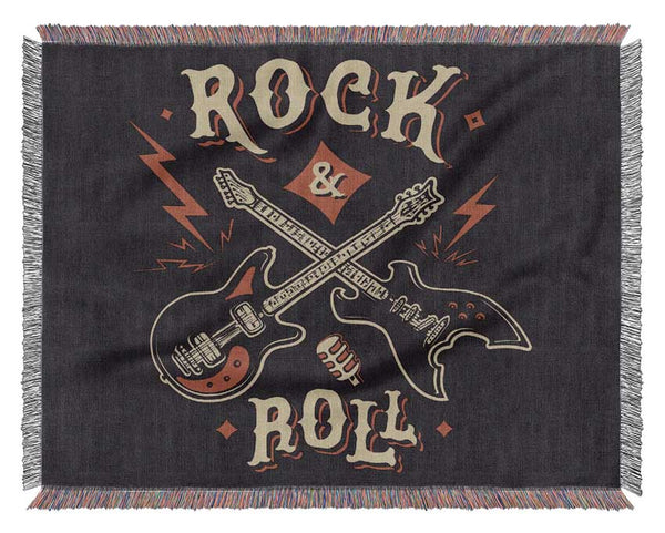 Rock And Roll Guitars Woven Blanket