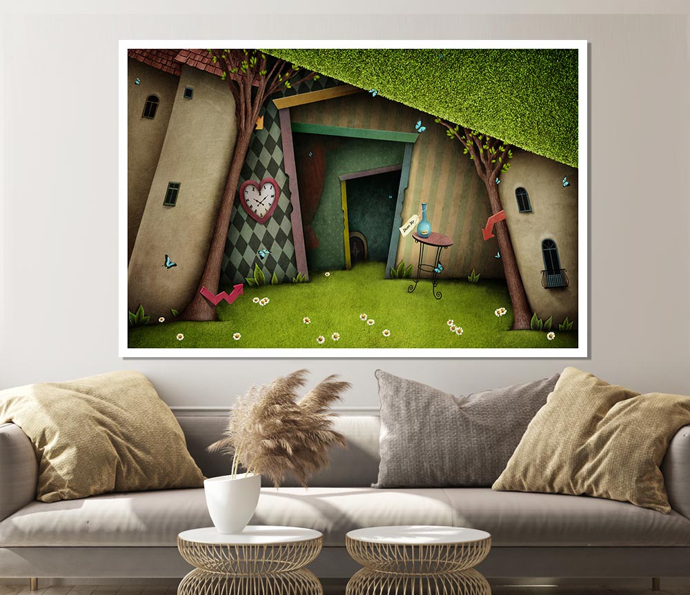 Alice In Wonderland The Small Door Print Poster Wall Art