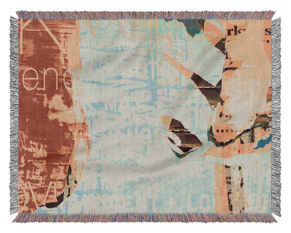 Abstract Textured Text Woven Blanket