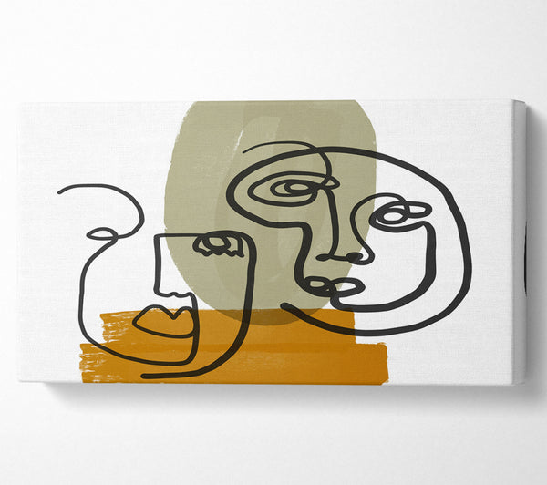 Two Abstract Line Drawing Faces