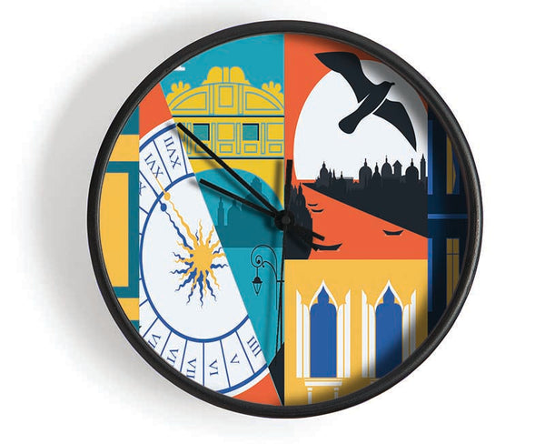 Venice Graphic Clock - Wallart-Direct UK