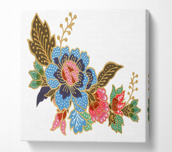 A Square Canvas Print Showing Indian Flower Beauty Square Wall Art