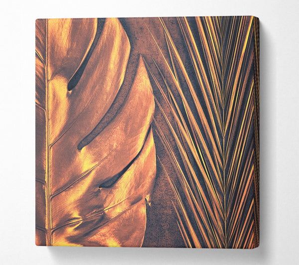 A Square Canvas Print Showing The Gold Leaf Square Wall Art