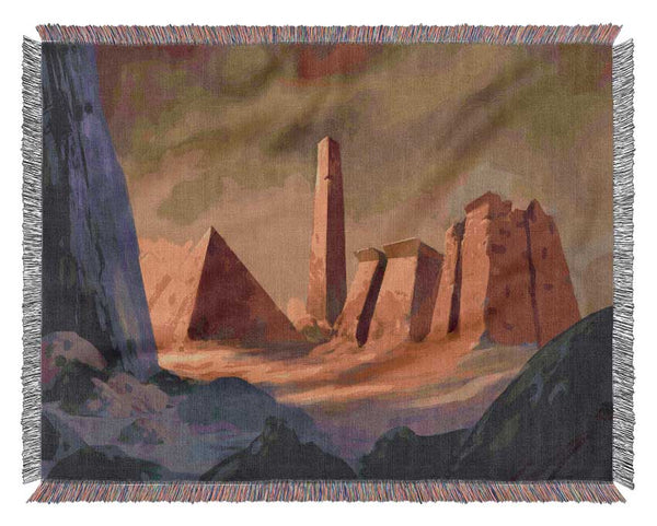 The Pyramids At Dusk Woven Blanket