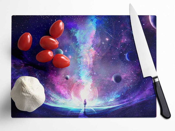 Staring Into The Universe Glass Chopping Board