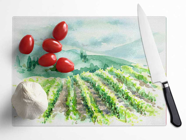 The Ploughed Fields Glass Chopping Board
