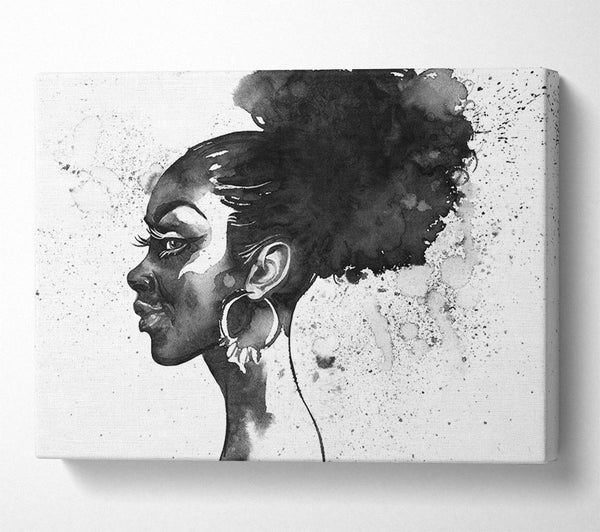 Picture of Ink Drawing Face Canvas Print Wall Art