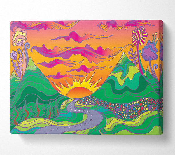 Picture of Psychedelic Landscape Canvas Print Wall Art