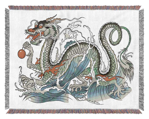 The Chinese Dragon Dance Woven Blanket