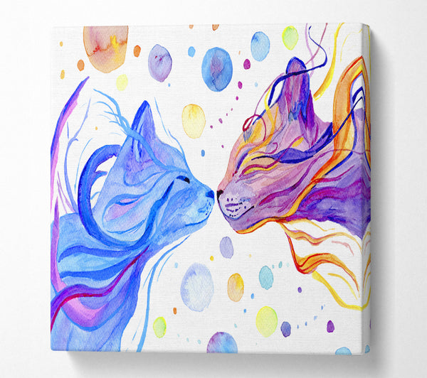 A Square Canvas Print Showing The Cat Universe Square Wall Art