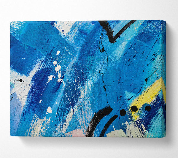 Picture of Broad Strokes Of Blue Paint Canvas Print Wall Art