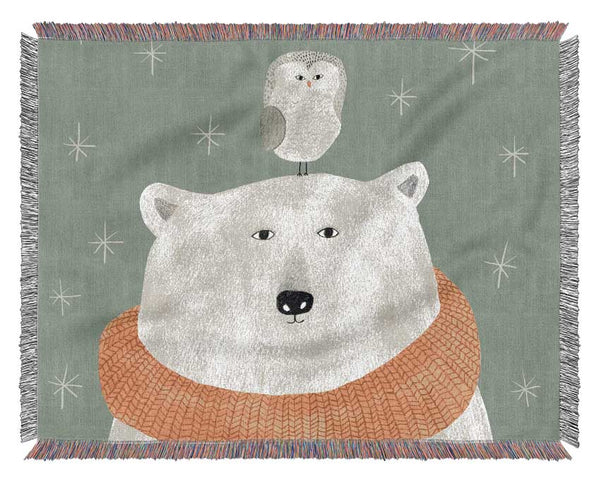 The Bear And The Owl Woven Blanket