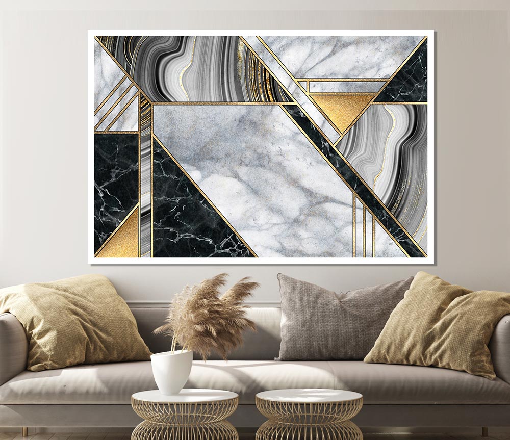 Triangles Of Marble Print Poster Wall Art