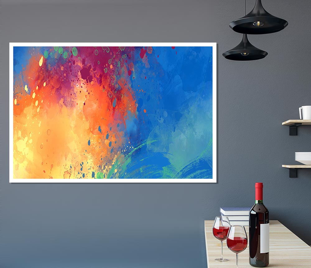 Explosion Of Water And Lava Print Poster Wall Art