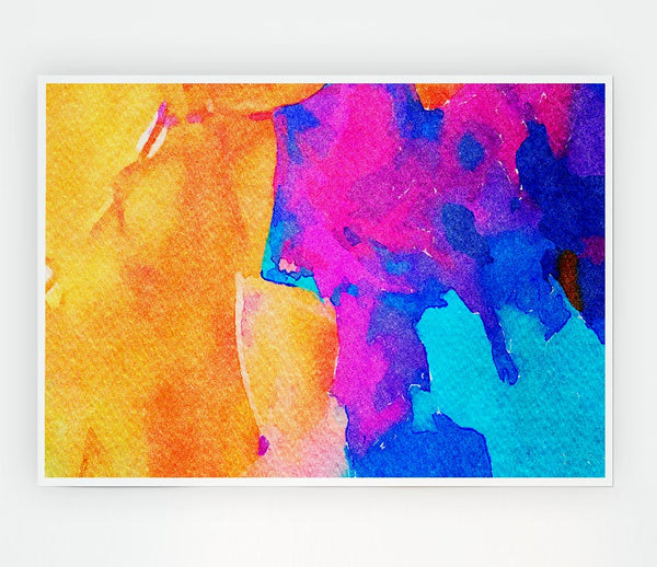 Colour Paint Dabs Print Poster Wall Art