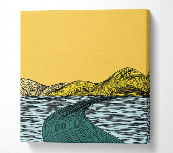 A Square Canvas Print Showing The Abstract Road Square Wall Art