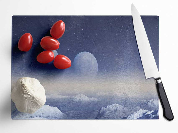The Two Moons Meet Glass Chopping Board