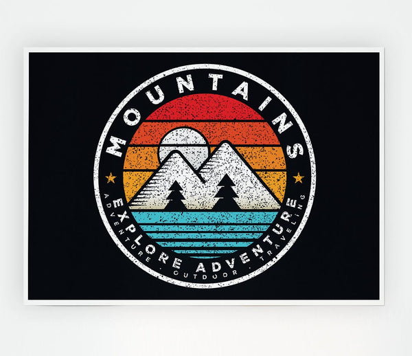 The Mountain Badge Print Poster Wall Art