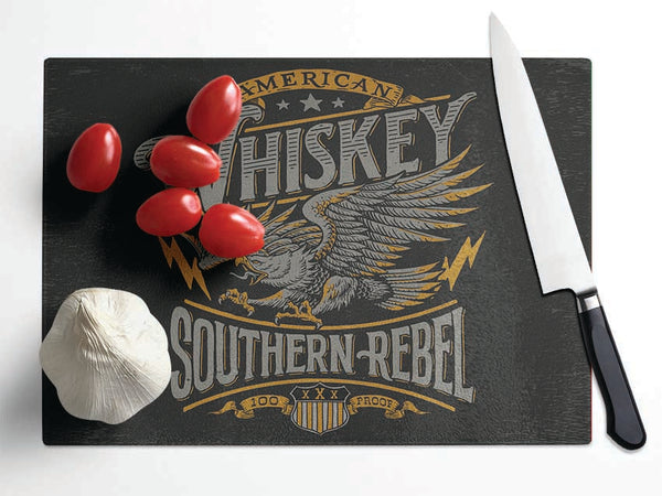 Whiskey Southern Rebel Glass Chopping Board