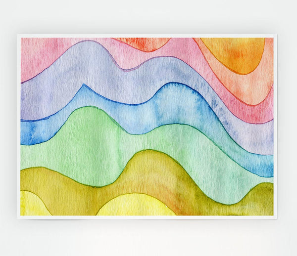 Flow Of The Colour Water Print Poster Wall Art