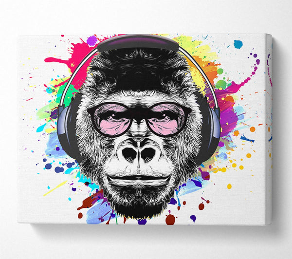 Picture of Gorilla Glasses Paint Splatter Canvas Print Wall Art