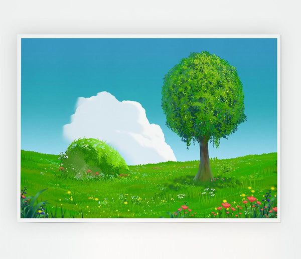 The Round Tree Summer Skies Print Poster Wall Art