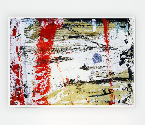 Distorted Red Patch Print Poster Wall Art
