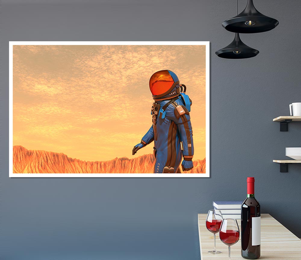 The Space Man In Mars Print Poster Wall Art
