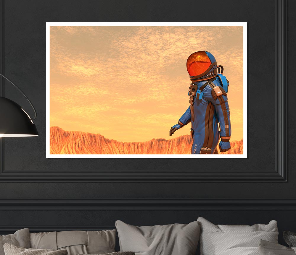 The Space Man In Mars Print Poster Wall Art