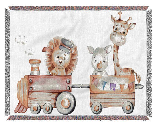 The Animal Train Woven Blanket