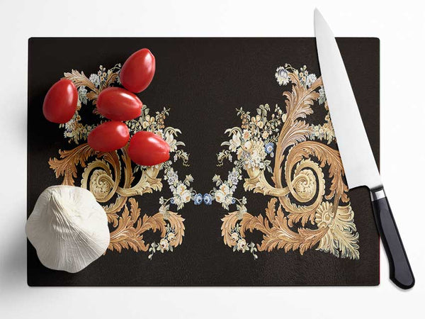 The Vintage Floral Pattern Glass Chopping Board