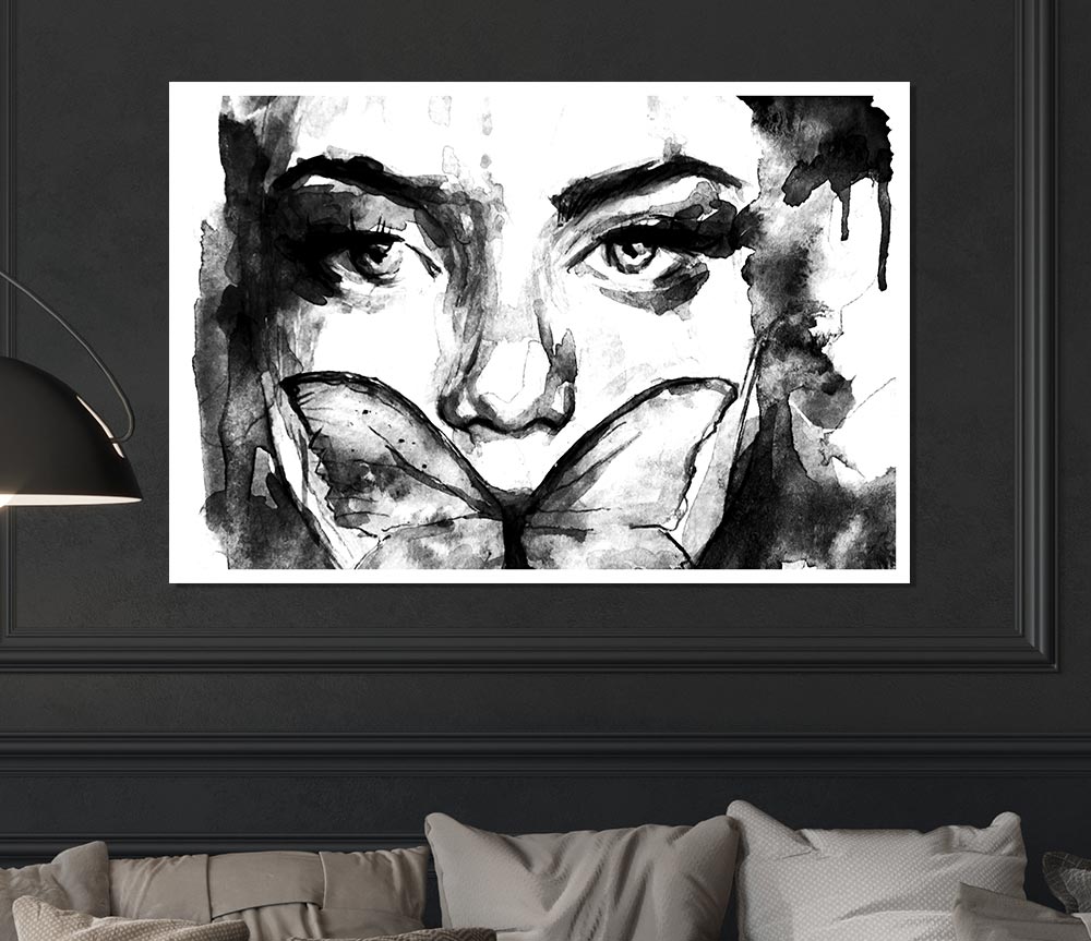 The Butterfly Mouth Print Poster Wall Art