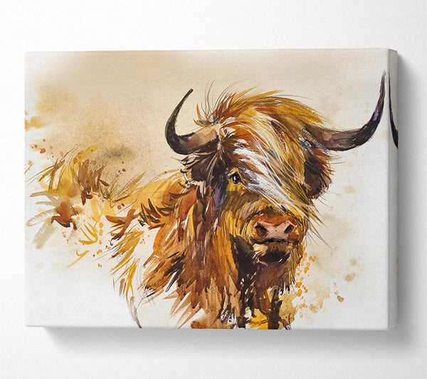 Picture of The Orange Highland Cow Canvas Print Wall Art