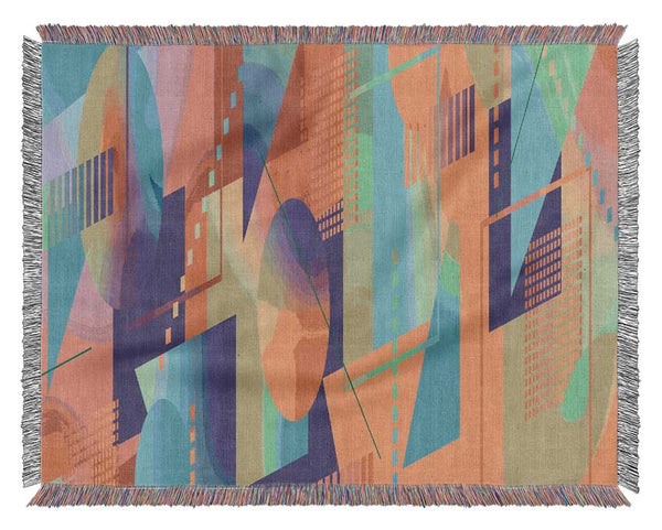 Abstract Triangles And Spheres Woven Blanket
