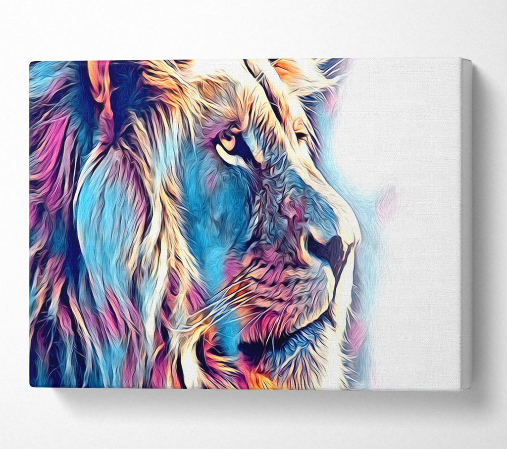 Picture of Cool Blues Lion Canvas Print Wall Art