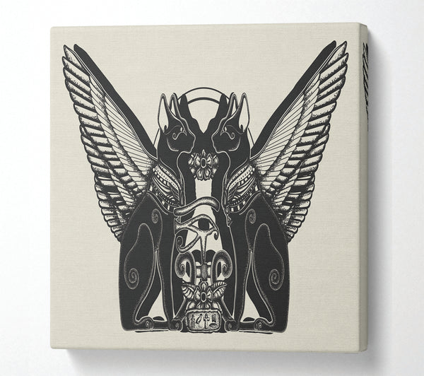 A Square Canvas Print Showing The Cat Gods Square Wall Art