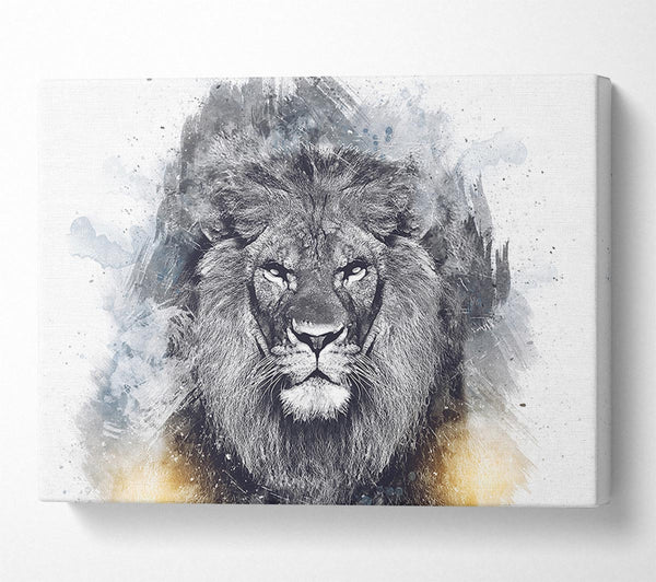 Picture of Lion Distortion Grunge Canvas Print Wall Art